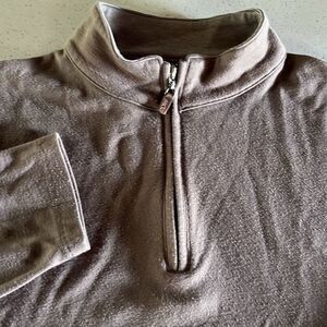 Mizzen + Main Trim Fit 1/4 Zip Tan Pullover Mens M